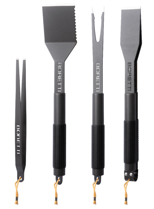 Boretti 4-delige grillset (tang, spatel, vork, pincet)